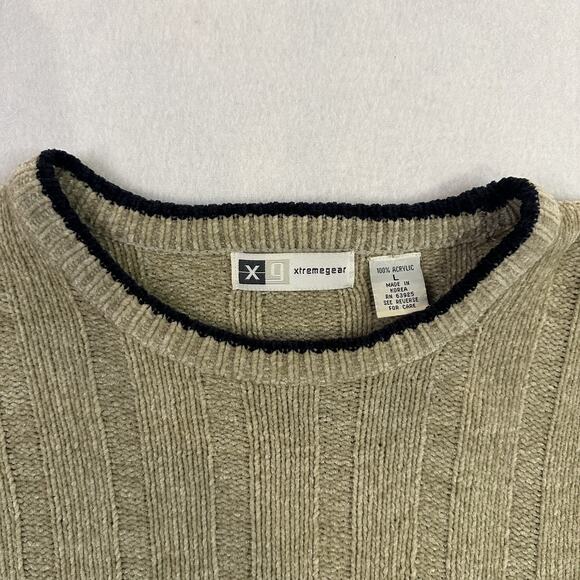 Vintage Xtremegear Sweater Mens Large Ribbed Crewneck Pullover Acrylic Casual - Picture 3 of 12
